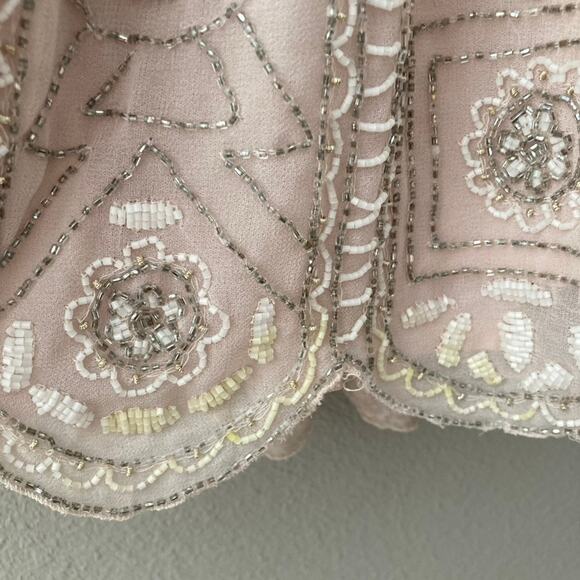 ASOS Edition NEW Pretty Embellished Beaded Mini Skater Dress - Blush - 6 - Picture 4 of 12